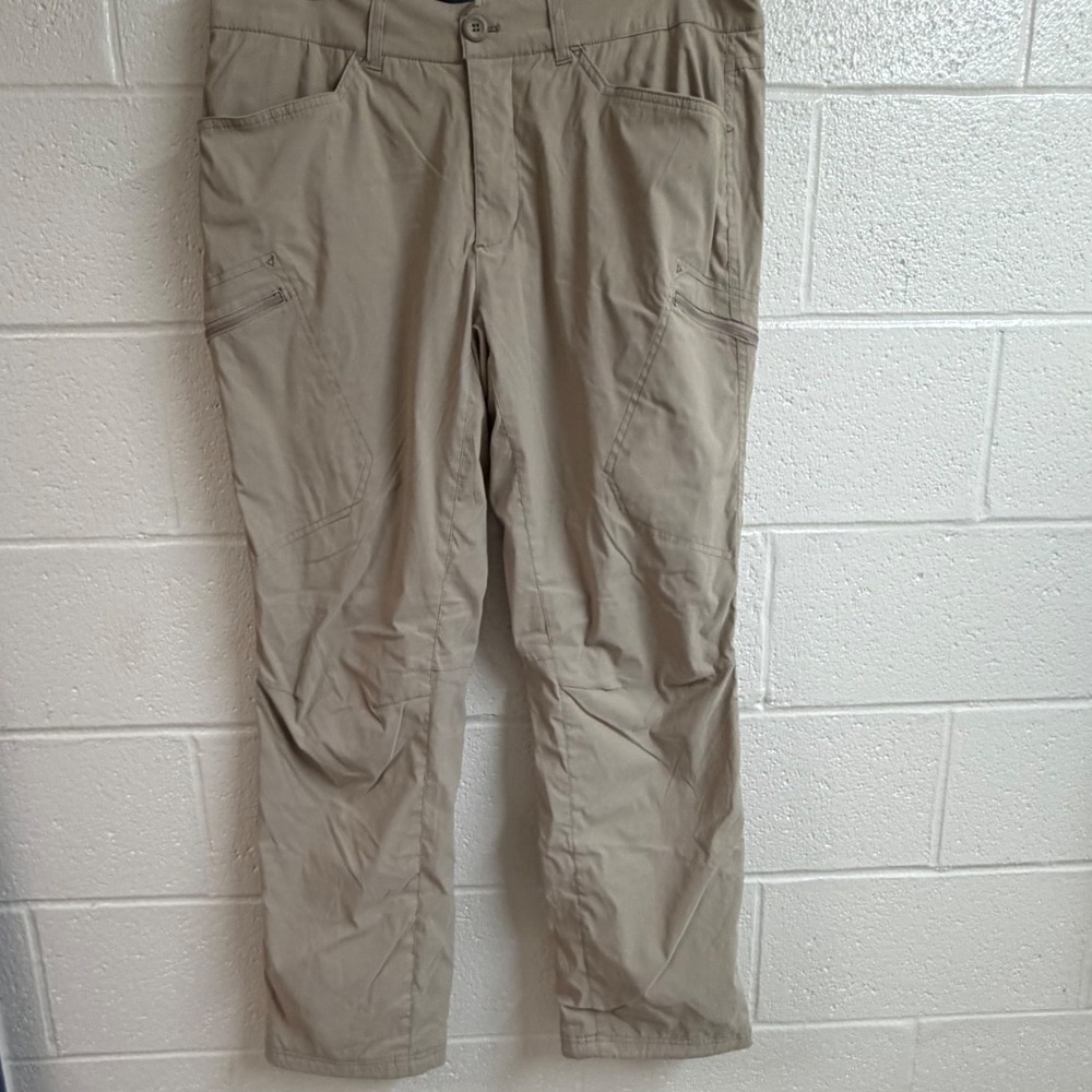 Eddie Bauer Mens First Ascent Guide Cargo Fleece Lined Pants 36x31 Tan Hiking
